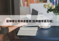 区块链公司项目愿景[区块链项目介绍]