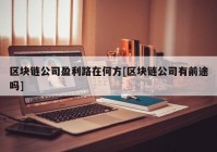 区块链公司盈利路在何方[区块链公司有前途吗]